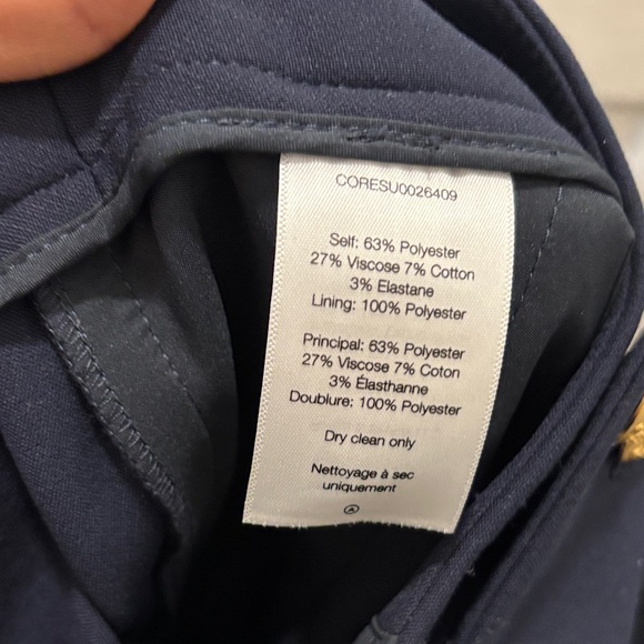 Veronica Beard Navy Trousers with Gold Buttons - Picture 9 of 13